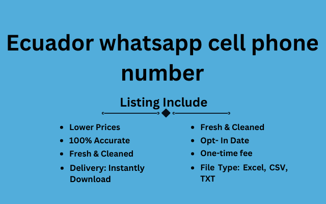 Ecuador whatsapp cell phone number