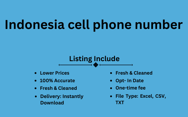 Indonesia cell phone number