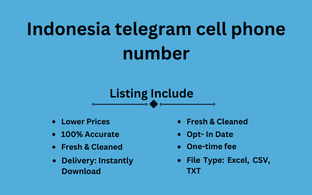 Indonesia telegram cell phone number