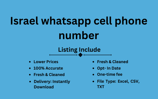 Israel whatsapp cell phone number