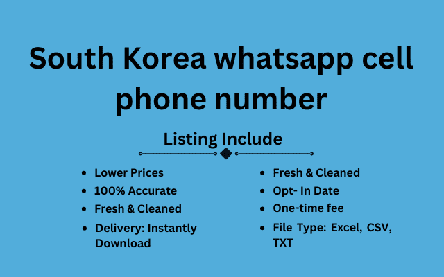 South Korea whatsapp cell phone number