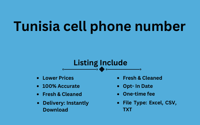 Tunisia cell phone number