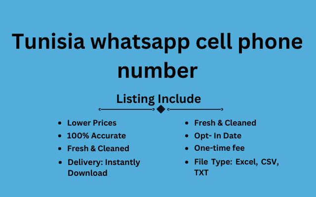 Tunisia whatsapp cell phone number
